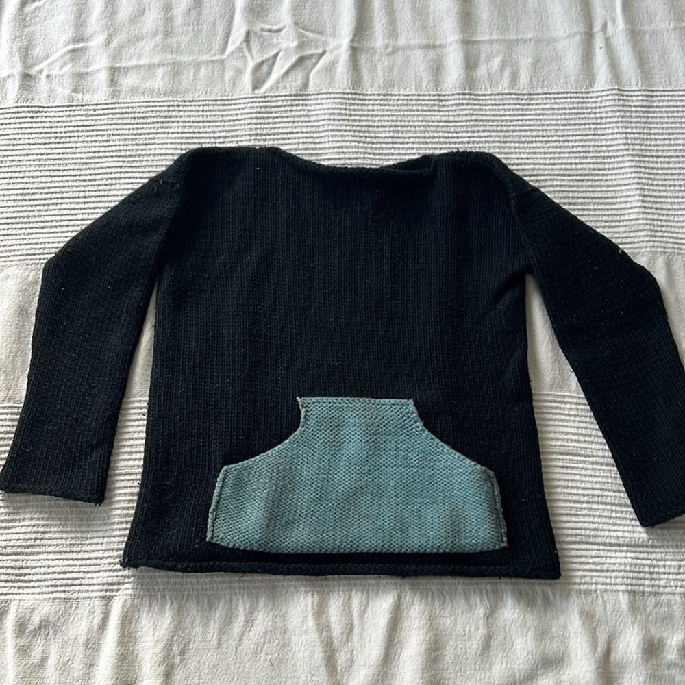 Misha and Puff children’s navy sweater with kangaroo pocket